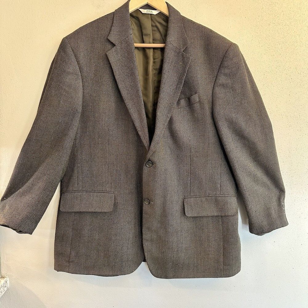 Versini Sport Coat Blazer Suit Jacket Silk/Wool Casual 2‎ Button Brown Tan 46R
